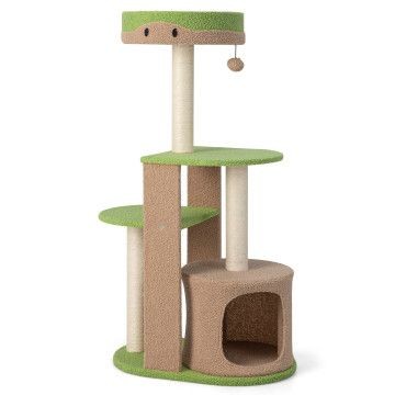 34.5 Inch 4-Tier Cute Cat Tree with Jingling Balls and Condo
